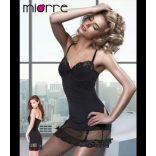 Дамско Бельо комплект нощница и бикини в черно "Любима"