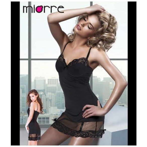 Дамско Бельо комплект нощница и бикини в черно "Любима"