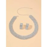 Официален комплект бижута с колие и обеци – блестящи кристали Катлин 