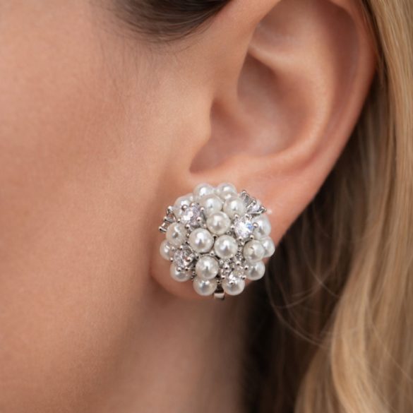 Обеци на клипс с перли