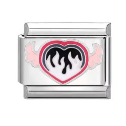   Плочка от стомана със сърце за гривна 