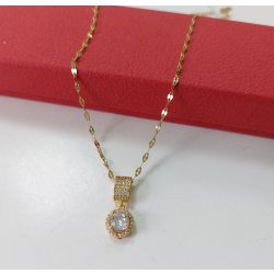   Елегантно колие с кристал от стомана 