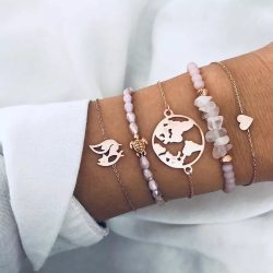   Гривни розови комплект от пет броя