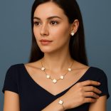 Модерен Комплект с флорални мотиви в бяло  