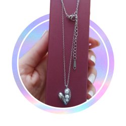 Колие от стомана сърце с прлички