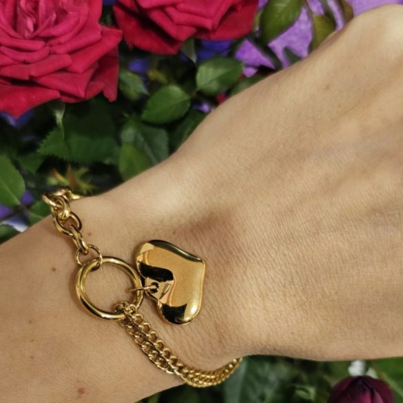  Гривна от стомана със сърце "Naight"