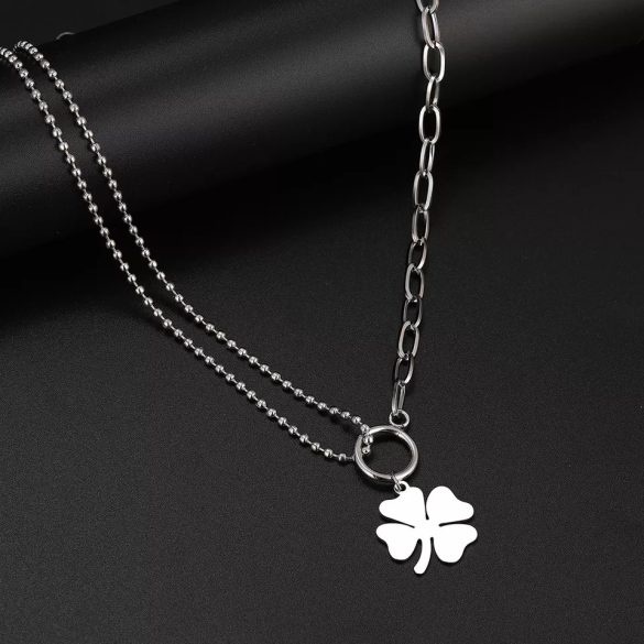 Party колие с детелина от стомана 