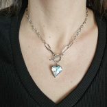 Колие от стомана с кристално сърце