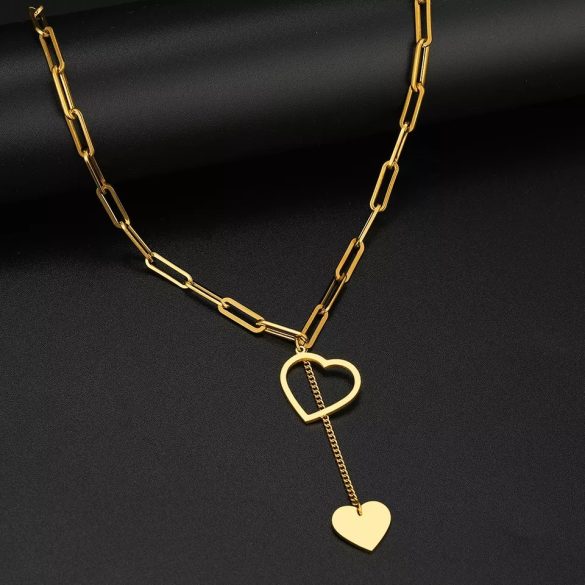 Колие от стомана златно сърце