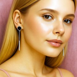 Дълги обеци от стомана Фентъзи